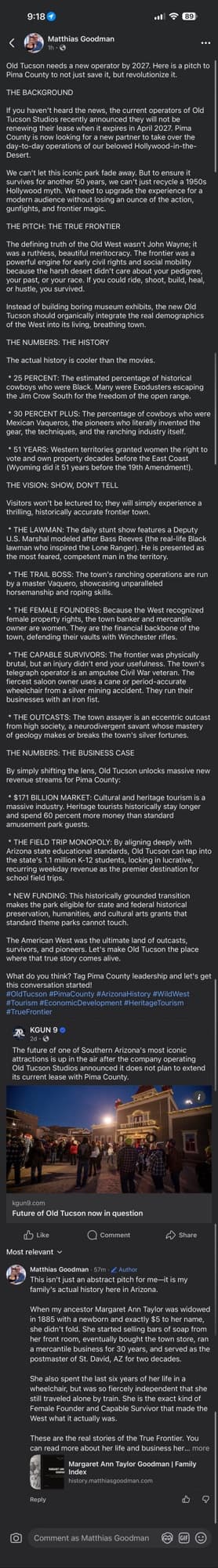Social media comments regarding the Old Tucson transition